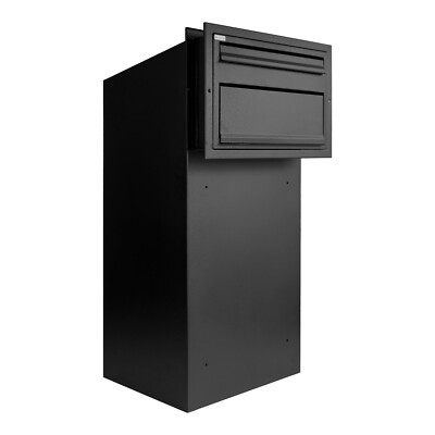 Outdoor Parcel Delivery Box for Gate Mounted Sigma Rear Access Black