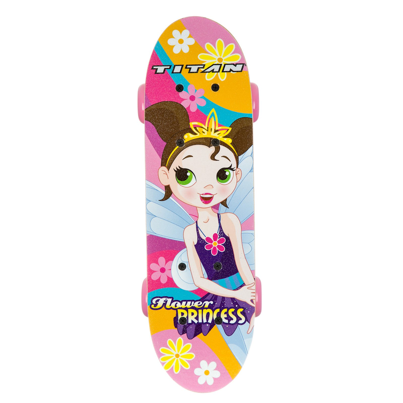 Titan Flower Princess Girl'S 17 In. Complete Skateboard for Beginners