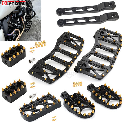 Wide Floorboard MX Style Foot Pegs Shifter Levers Kit For Harley Softail Touring