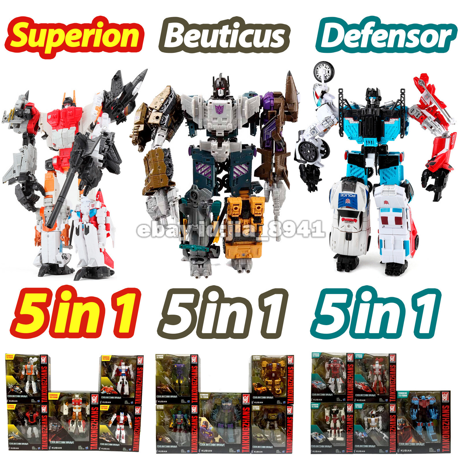 HZX 5 IN 1 Defensor & Bruticus & Superion IDW KO G1 Action HZX 5 IN 1 Defensor & Bruticus & Superion IDW KO G1 Action