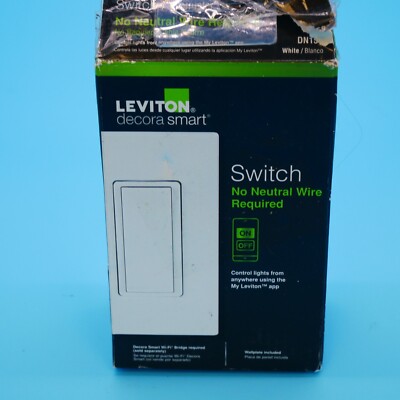 Leviton R02-DN15S-1RW Decora Smart Switch- No Neutral Wire Required.