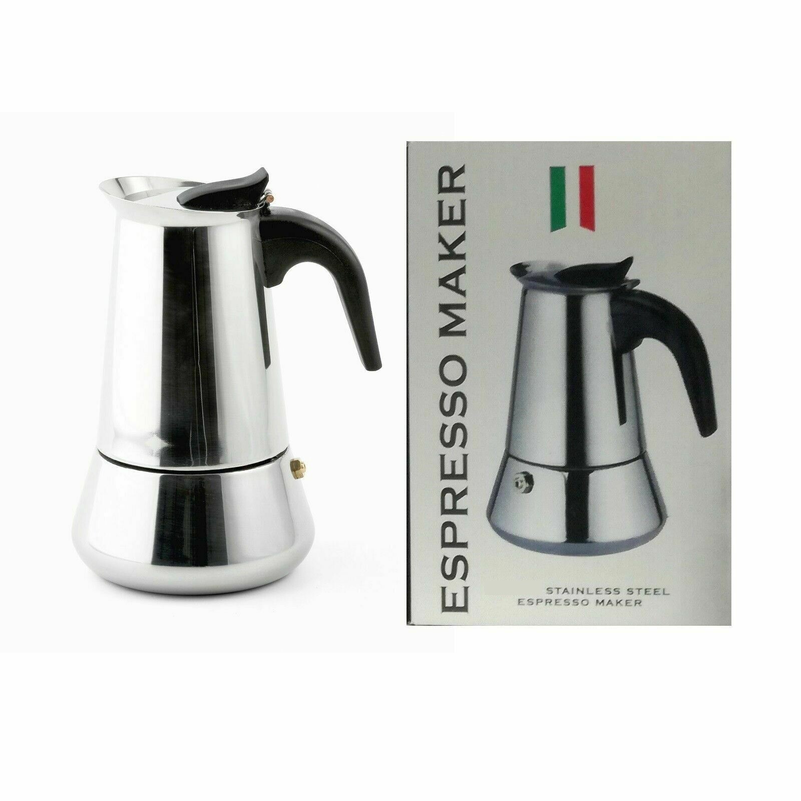 Espresso Maker Caffettiera Moka Macchinetta Caffè 2 Tazze Acciaio Inox dfh