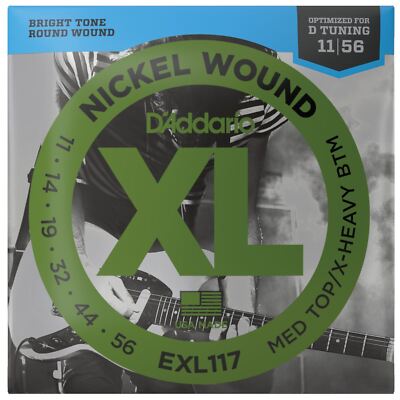 D'Addario EXL117 XL Nickel Electric Guitar Strings, 11-56 Medium/Extra Heavy