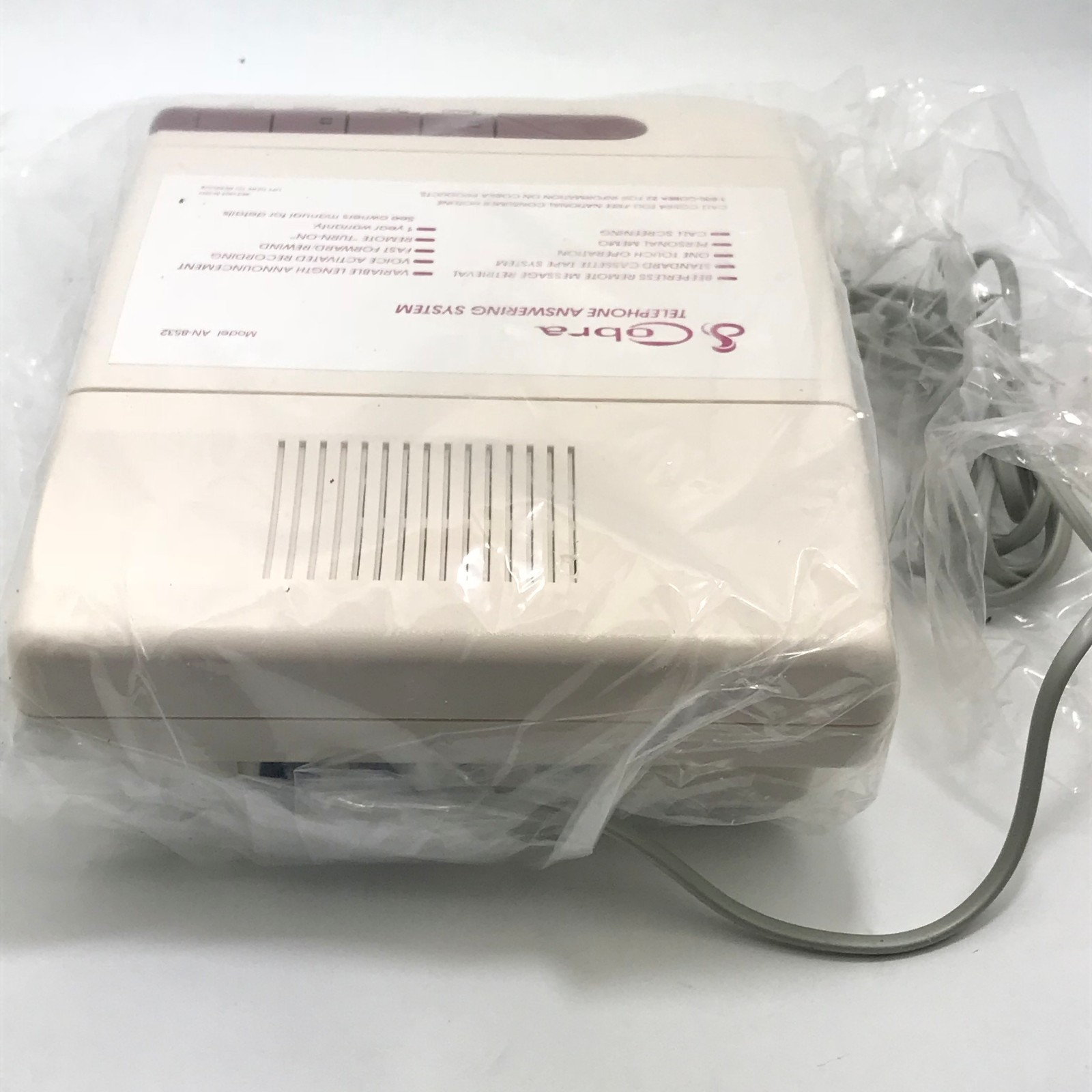Vintage Cobra Telephone Answering Machine System Call Screening Model AN-8532