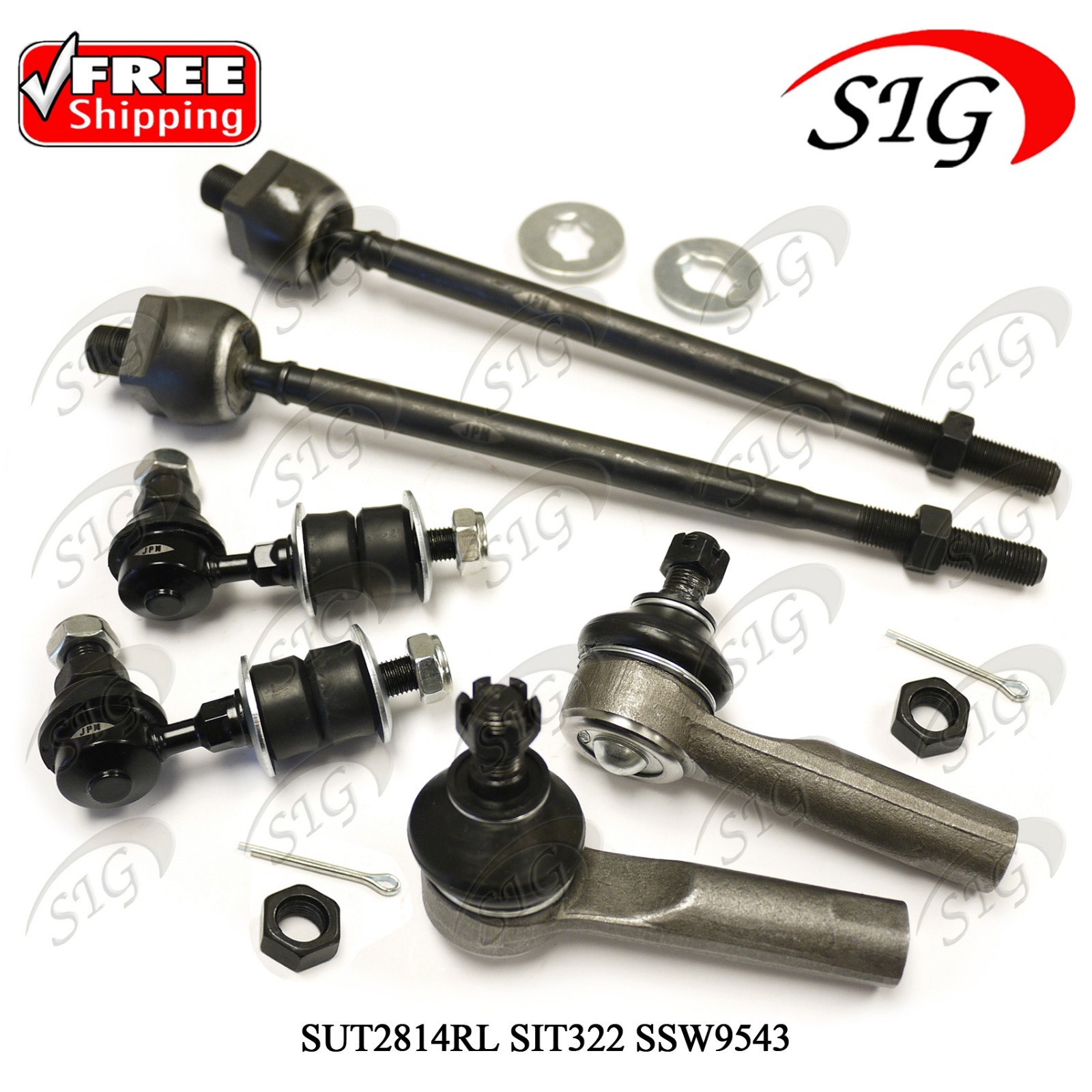 A Set of 6 Sway Bar Link and Tie Rod End Kit Front Side APCA2411