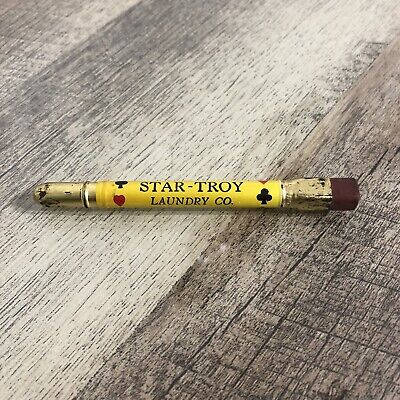 Vintage Bullet Pencil Advertising Star-Troy Laundry Co. Telephone 980