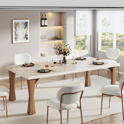 Tribesigns 71'' Modern Dining Table Large Rectangle Dinner Kitchen Table for 6