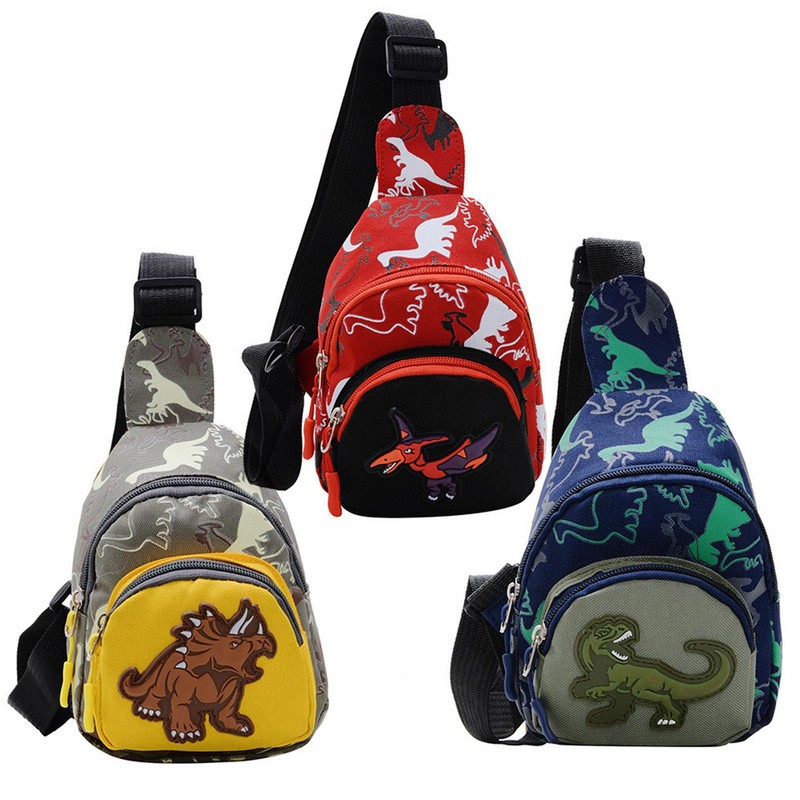 Kid's Shoulder Bag Dinosaur Cross Body Sling Bag for Boys Girls Hiking Daypack