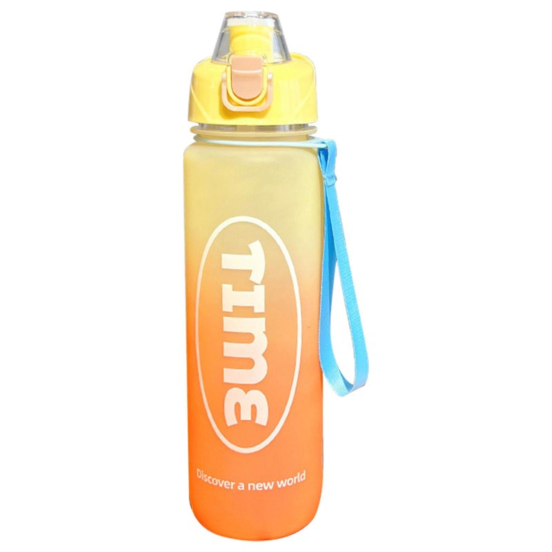 35 Oz Sports Water Bottle With Time Marker Leak-proof Cup Fitness BPA Free