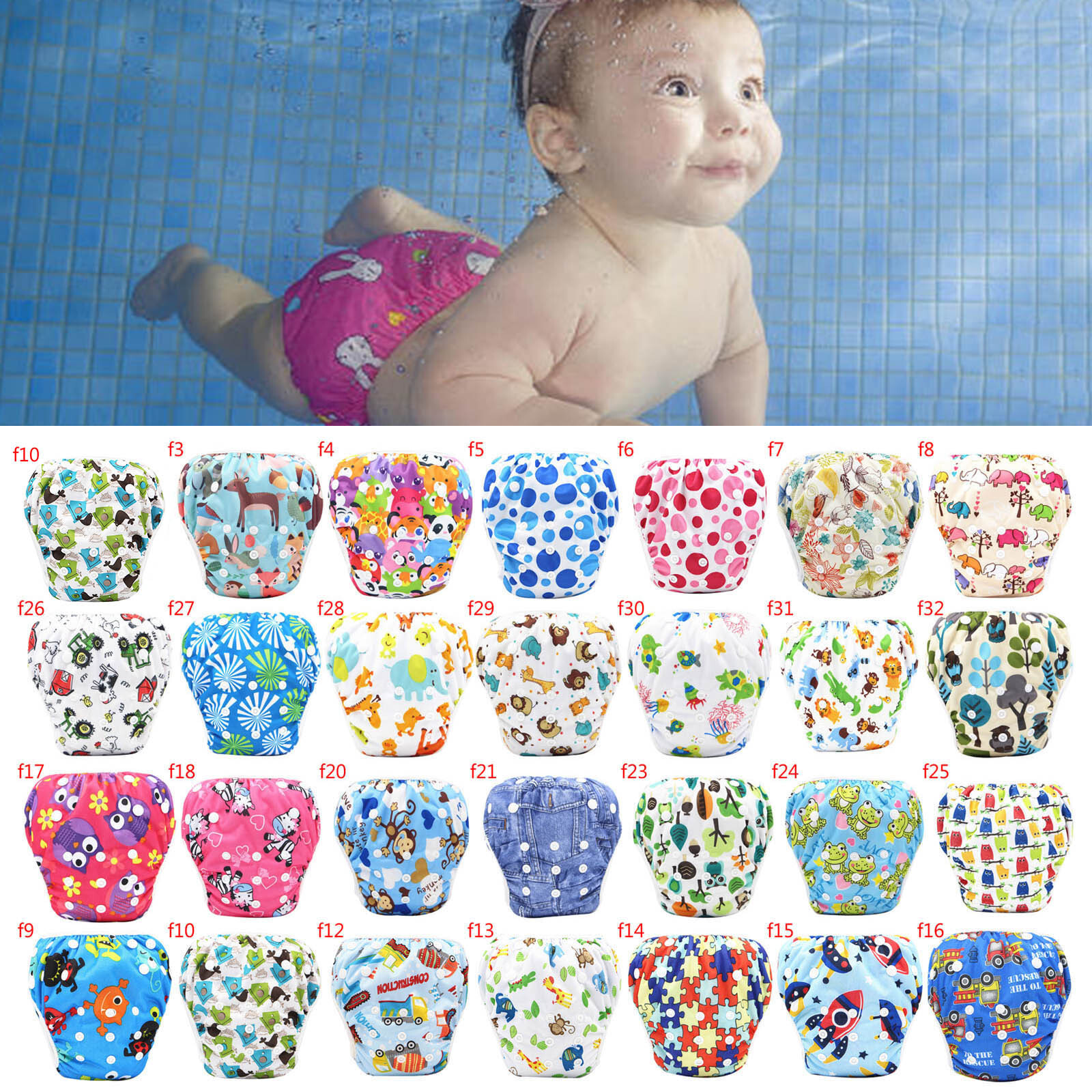 Baby Swimming Trunks Reusable Adjustable Baby Special Leak-p