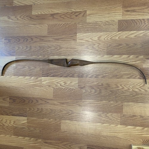 Vintage 55” Handmade Recurve Bow RH Hunting Bow No Brand Or Poundage Mark.
