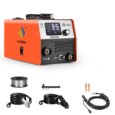HITBOX 2IN1 MIG WELDER MMA/ARC DC 200Amp GASLESS IGBT 110V INVERTER MIG WELDER