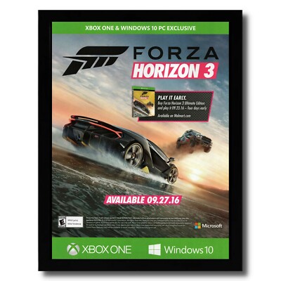 2016 Forza Horizon 3 Framed Print Ad/Poster PS4 Xbox One Lamborghini Centenario