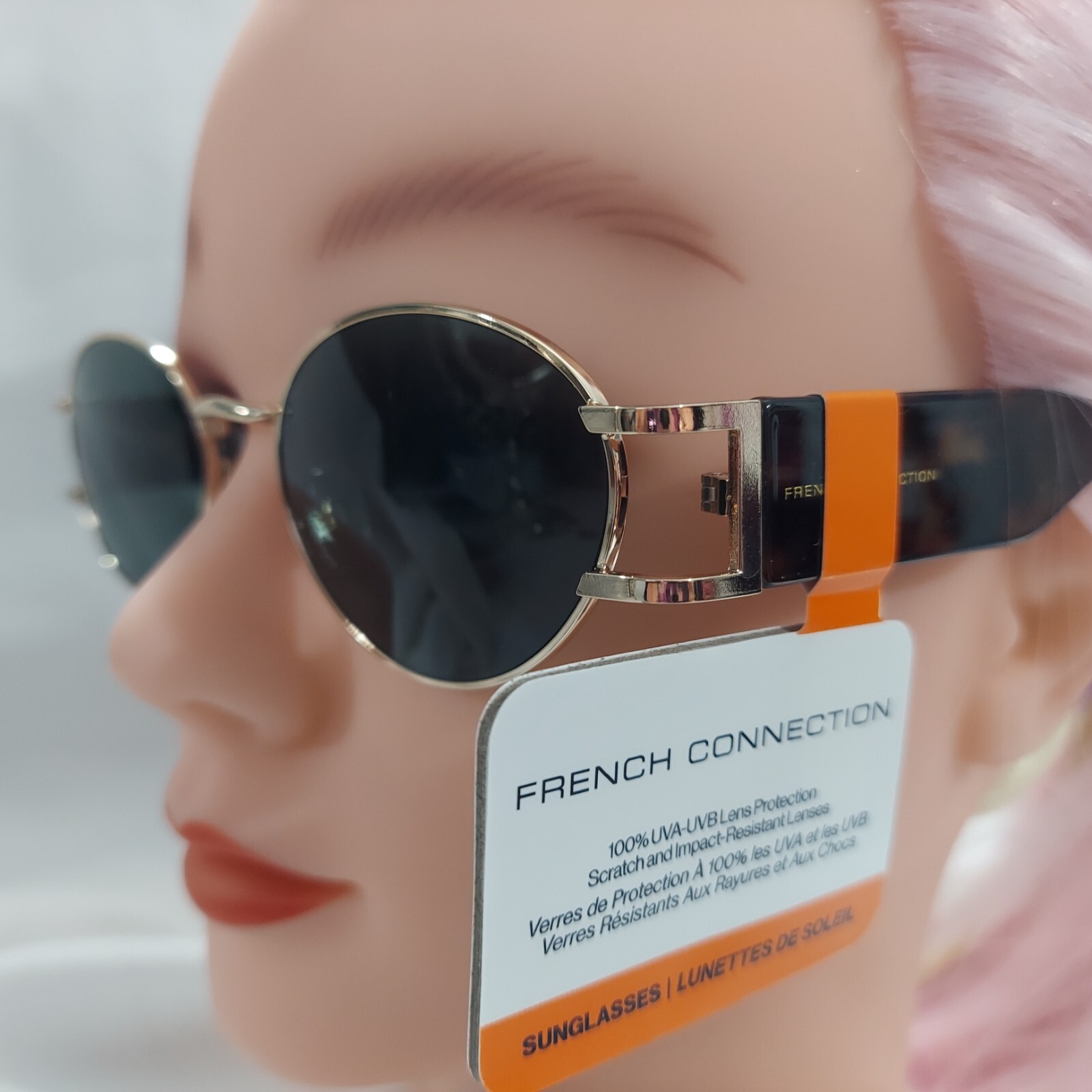 NWT French Connection Aviator Gold & Tortoise Round