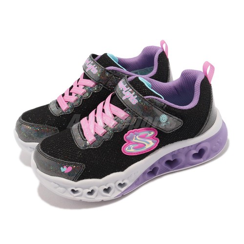 

Детские повседневные детские кроссовки Skechers S Lights-Flutter Heart Lights-Bring Sparkle 302317-LBKMT, Черный, S Lights-flutter Heart Lights-bring Sparkle