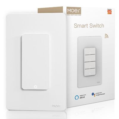 MOES WiFi Smart Light Switches Wall Switch Combo Alexa Google APP Remote Control