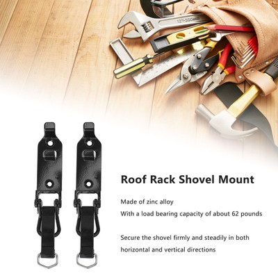 2pcs Roof Rack Shovel Mount Good Weight Bearing Capacity Axe Holder Clamp Metal