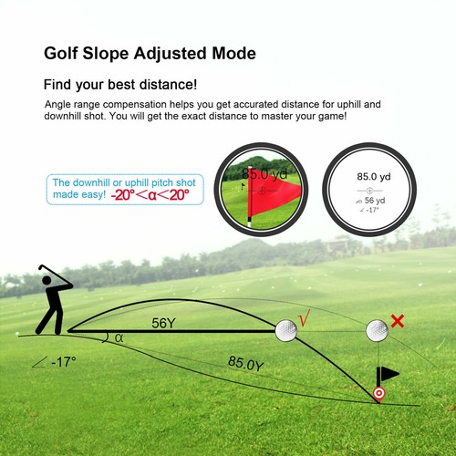 Mileseey 660Yds Golf Range Finder Fast Flag Lock Vibration Magnetic  Rechargable