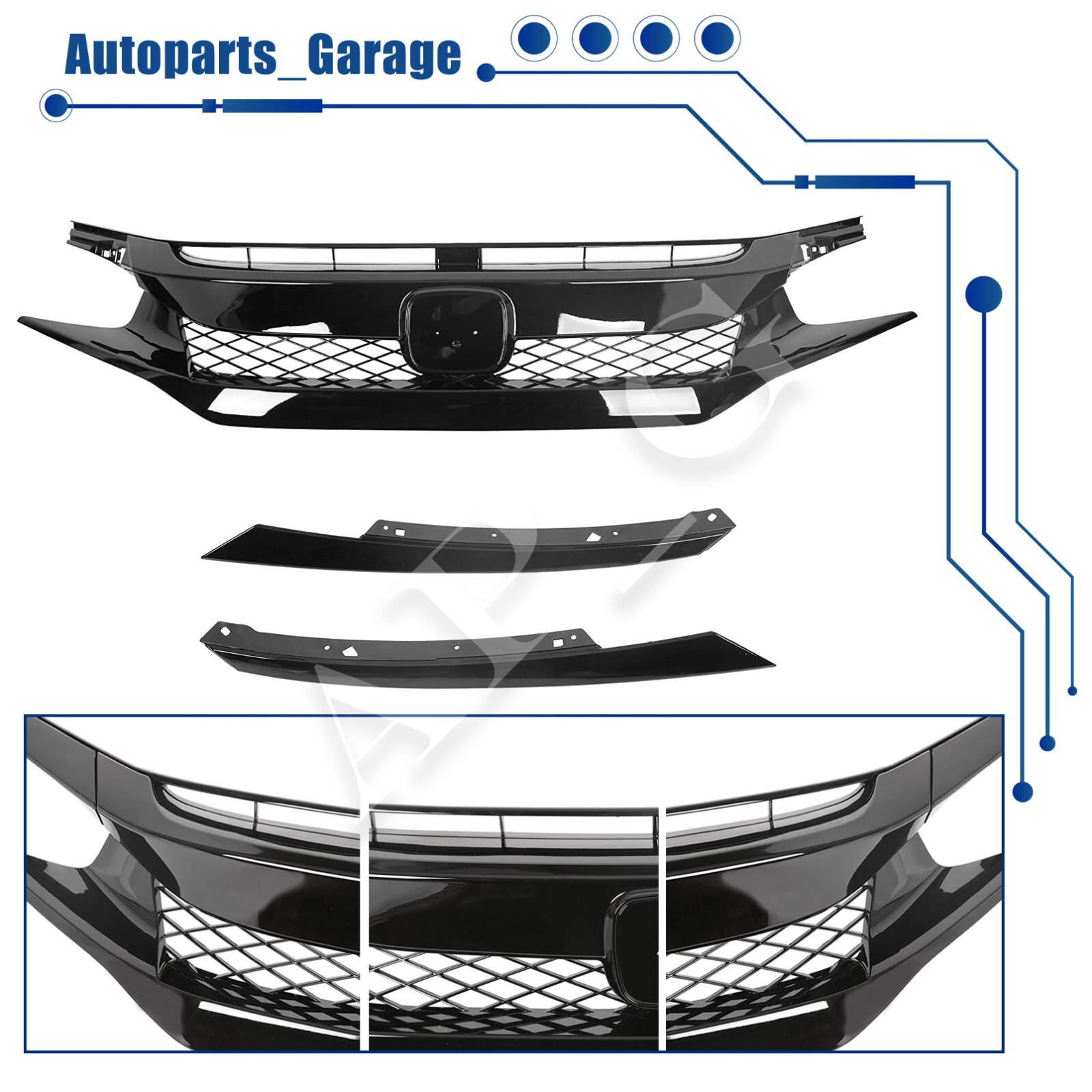 Front Bumper Kit for Honda Civic