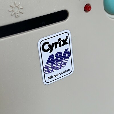 CYRIX 486 5x86 6x86 MII GX Processor Vintage Computer Case Badge Sticker WHT
