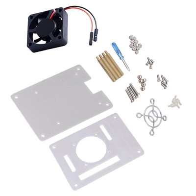 Arcylic Clear Case Box Enclosure Fan Heatsink For Raspberry Pi 3/2 Model B/B+ D