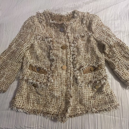 Tory Burch Tweed Blazer Jacket Womens Size 4 Linen Blend | eBay