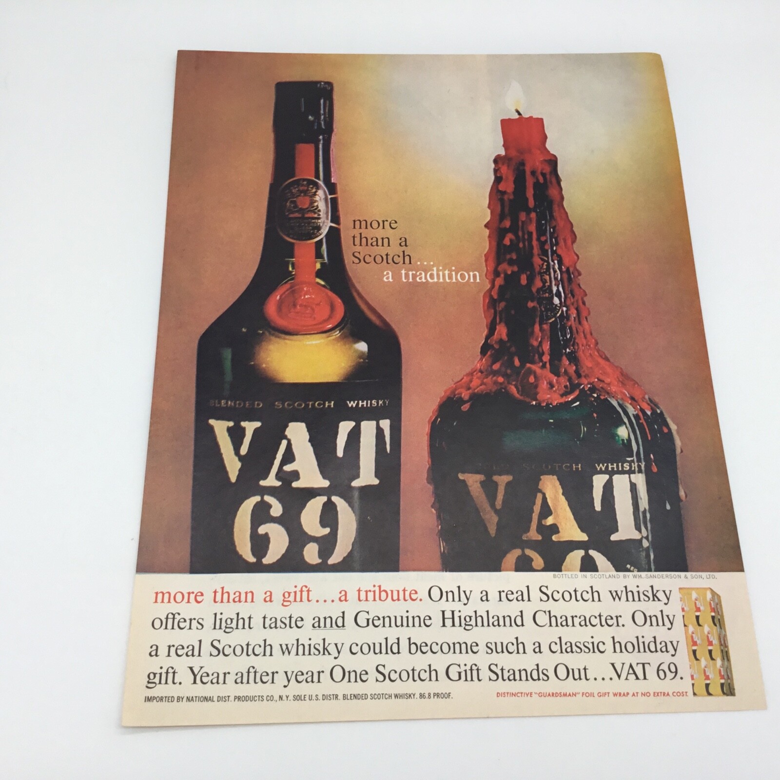 1961 VAT 69 Blended Scotch Whisky Christmas More Than A