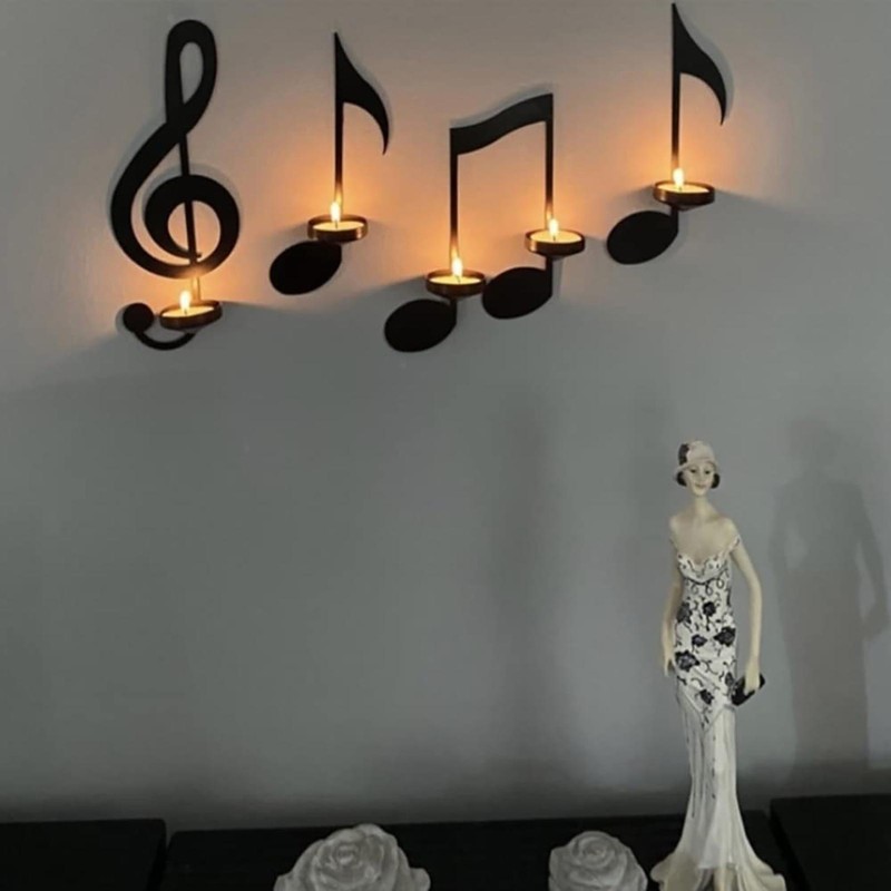 4 Pcs Music Note Candle Holder Iron Candle Holder Decor Tea Light Candle Rack