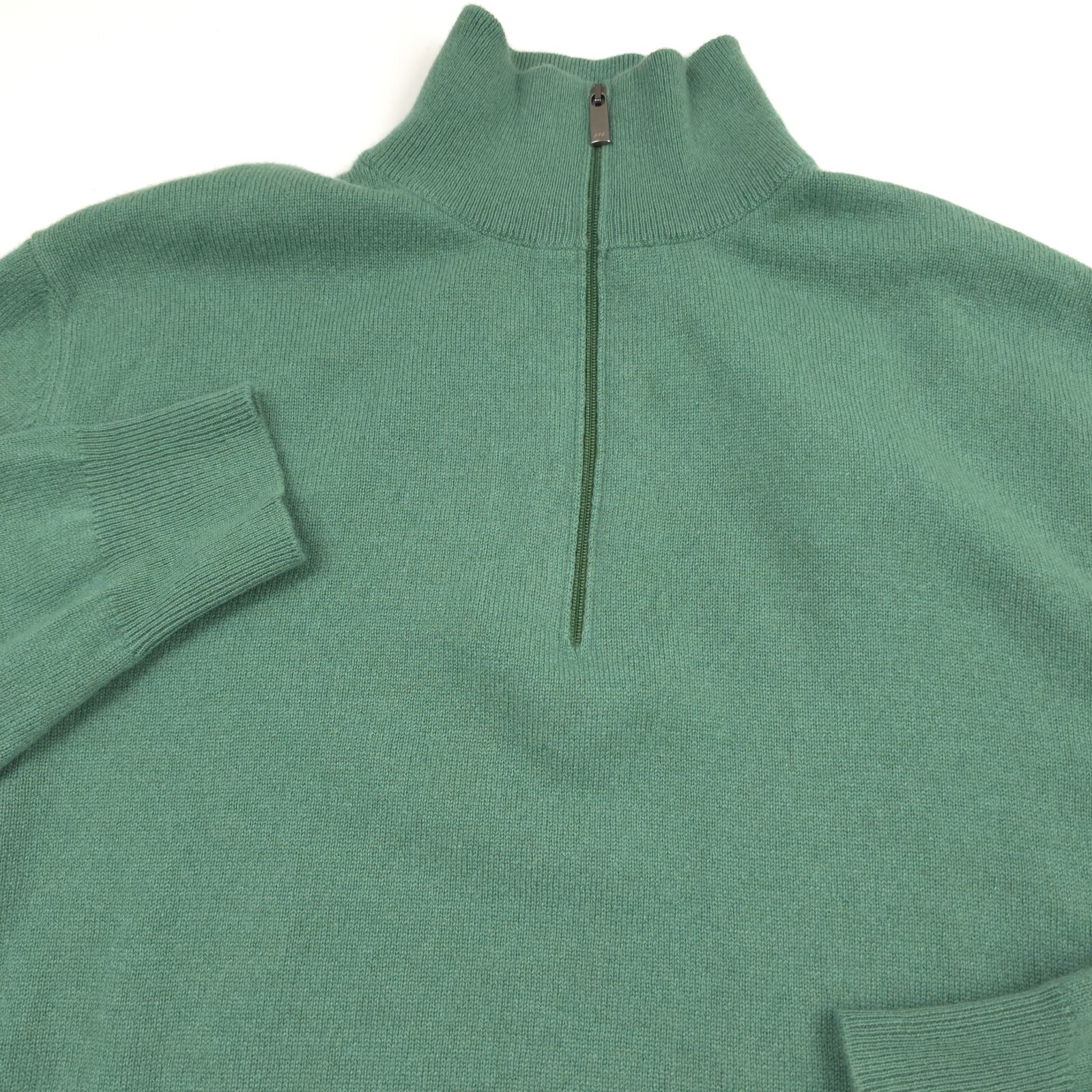 Pre-owned Massimo Alba $950  Green Cashmere Half Zip Sweater Made In Italy Mens Size Xl