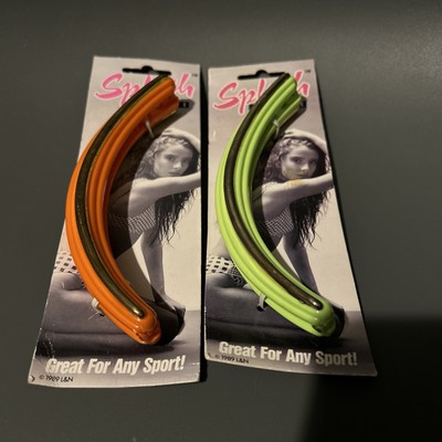 Splash Barrette 1990 s Vintage Fashion Hair Tie Style Styler Pair Super HTF