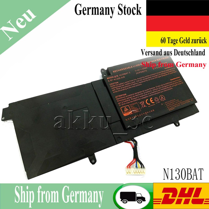 N130bat-3 Laptop Akku FÃ¼R Clevo N130bu N130wu N131bu N131wu N141zu N151zu