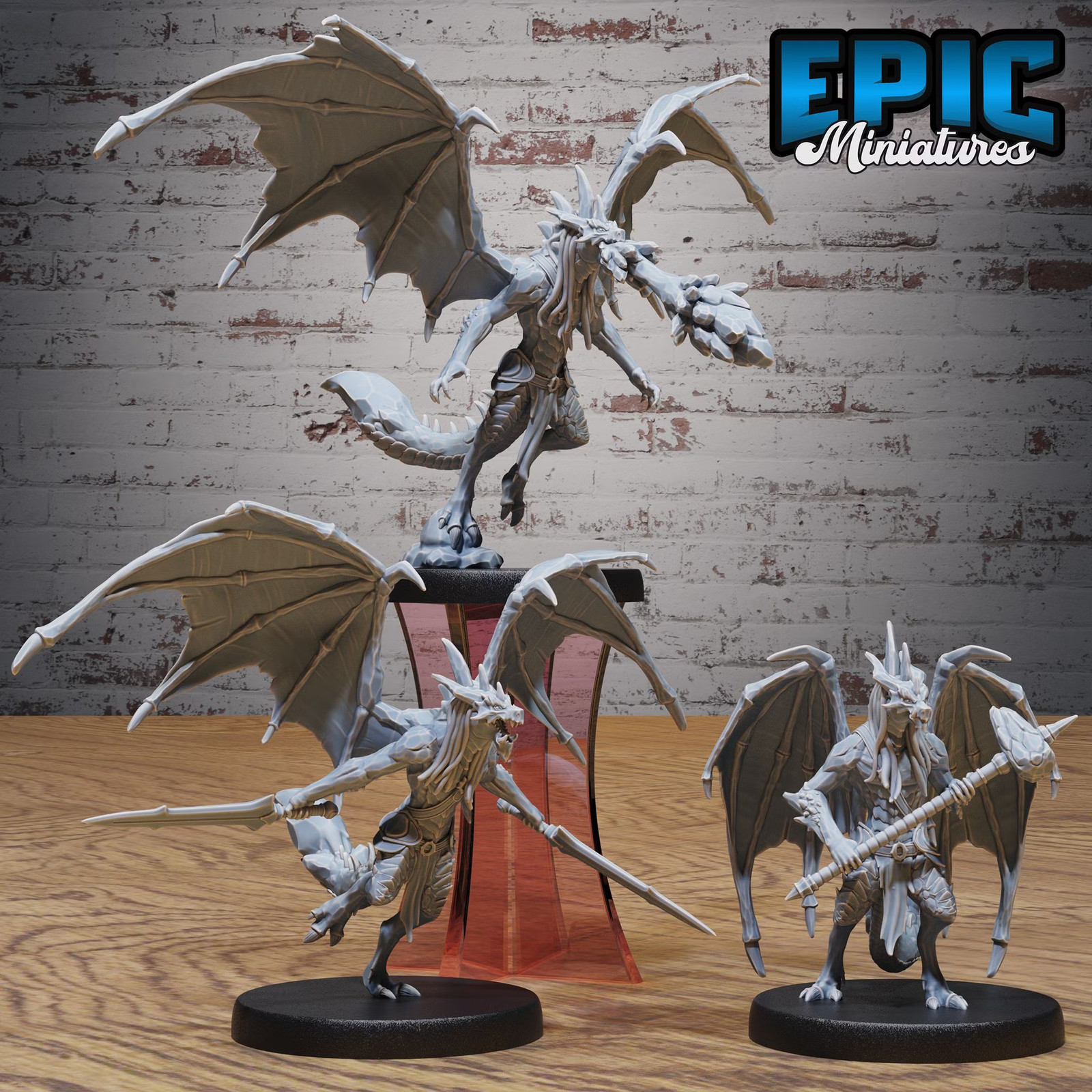 Draconic Demon Amethyst Set | 28mm Resin Fantasy Miniatures | Epic Miniatures