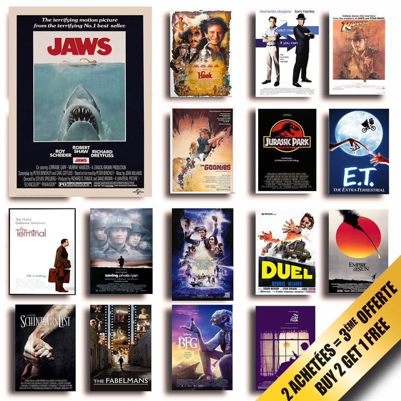 Meilleures Affiches De Film Steven Spielberg Poster A3/A4 Idees Cadeaux