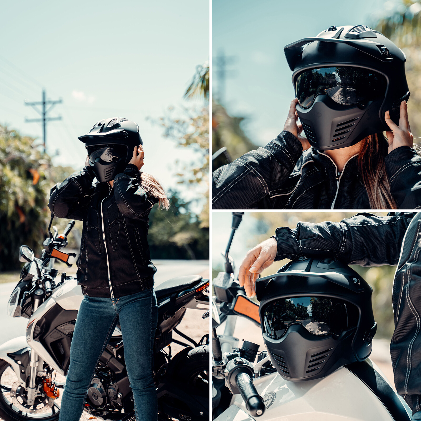 ILM Open Face 3/4 Motorcycle Half Helmet for Moped ATV Cruiser Scooter DOT