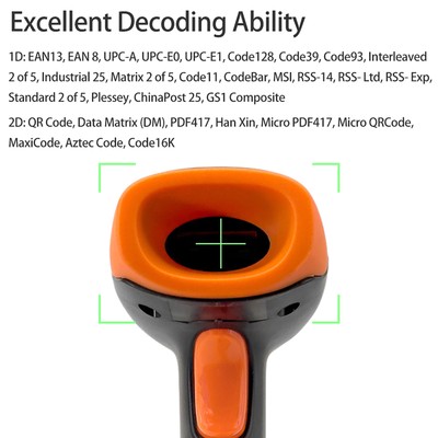 USB Wired 1D Barcode Scanner Decoding Capacity For Warehouse Inventory FFG