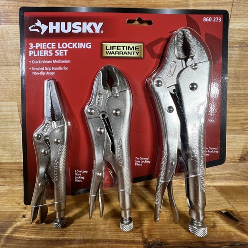 Husky 3Piece Locking Pliers Set Locking Vise Pliers 860273のeBay公認海外