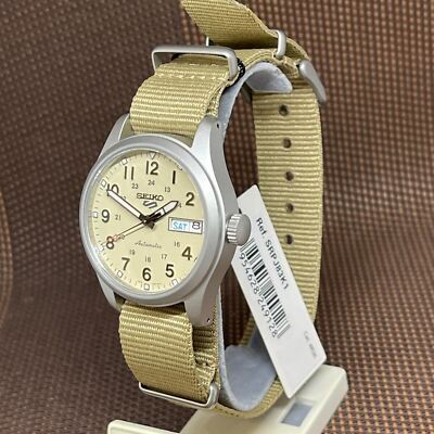 SEIKO SEIKO 5 SPORTS SRPJ83K1 FIELD SPORTS STYLE NYLON BEIGE AUTOMATIC MEN'S WATCH