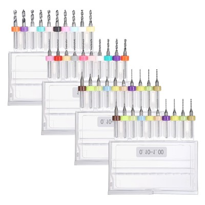 OwnMy 40PCS PCB Drill Bits from 0.1mm-3.0mm Micro Drill Bits Set, Spiral Flut...