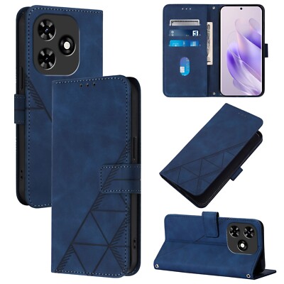 Wallet Flip PU Leather Phone Case For Tecno Pop 7 Pro Spark Go 2023 Camon 18