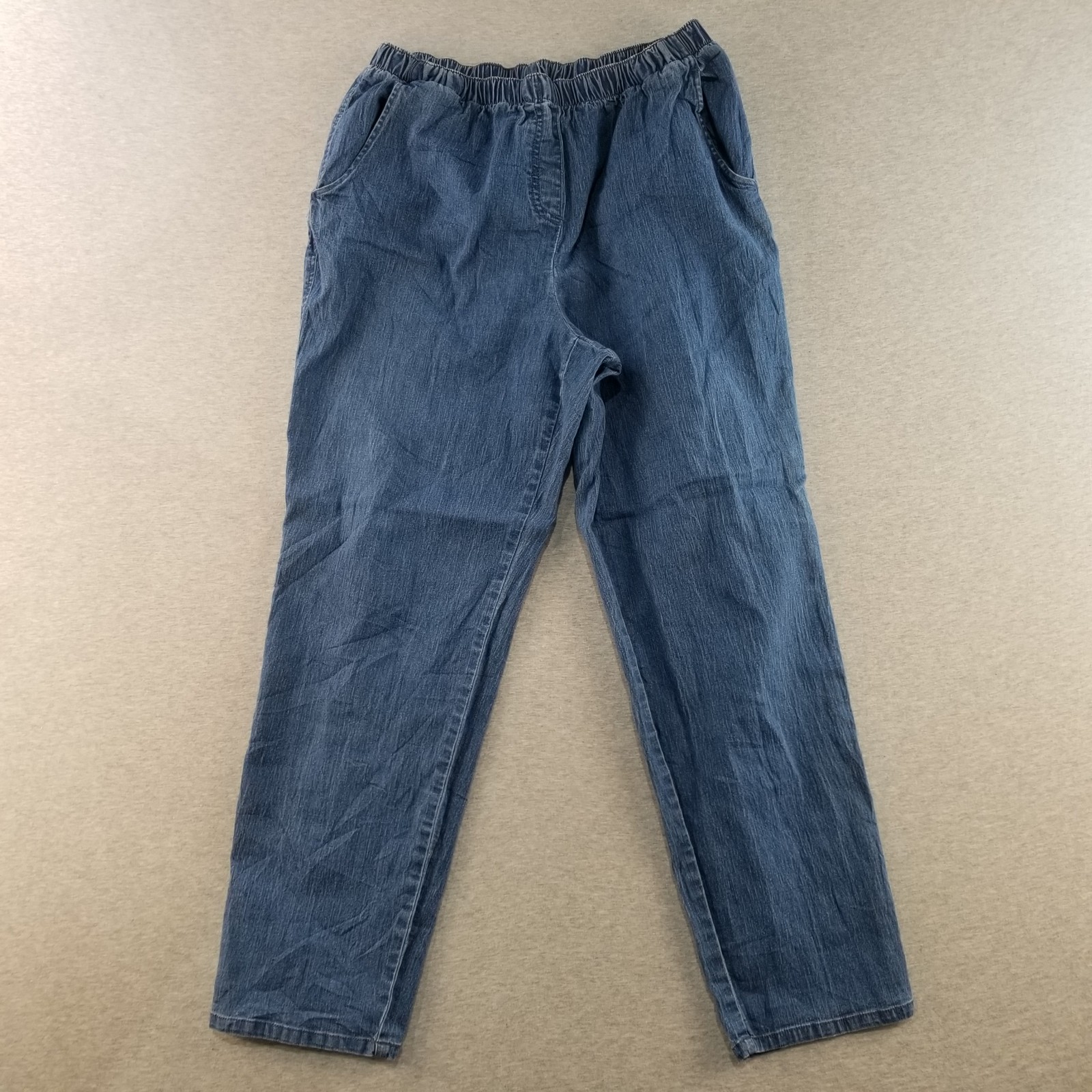Jeans Women's Sz 10P Blue Wash Elastic Waist Grannycore Corpcore Normcore