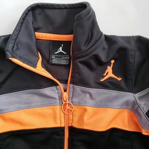 Jordan Infant 12 Month Gray Orange Zip Up Sweatshirt Jacket