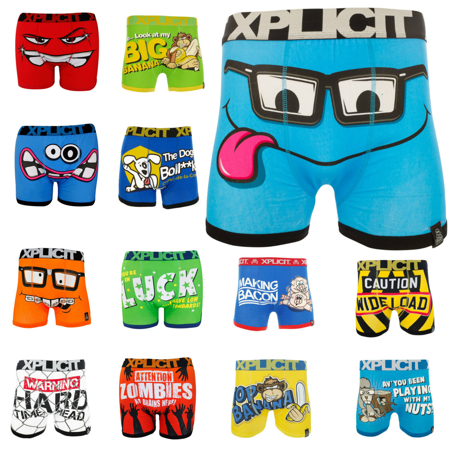 Herren Jungen Xplicit Designer Neuheit unverschämt Boxer Trunks Shorts