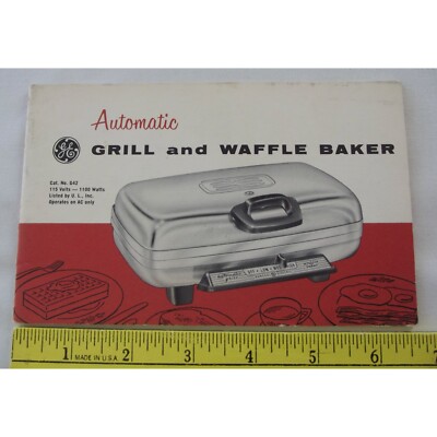 General Electric Automatic Grill Waffle Baker Recipes maker user manual book GE