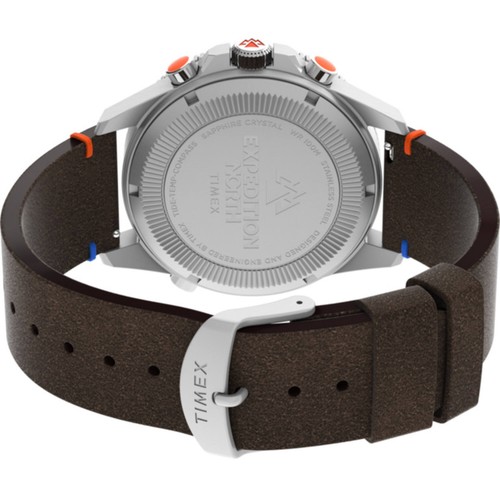 Pre-owned Timex Men's Watch Expedition North Date Display Brown Leather Strap Tw2v64400jr