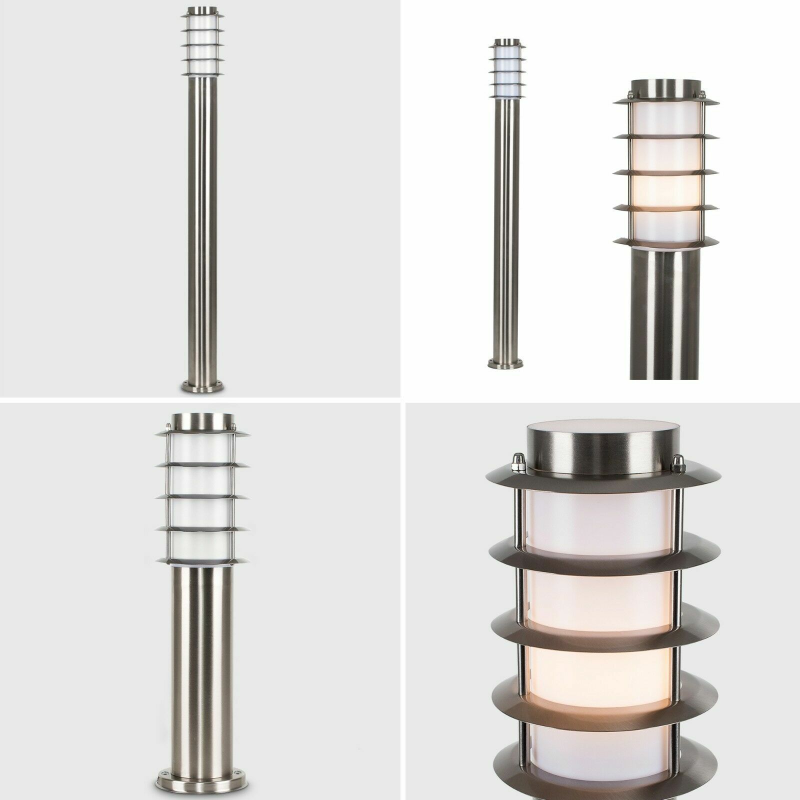 Modern Outdoor Garden Lighting MiniSun IP44 Stainless Steel Bollard