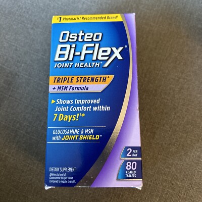 New Osteo Bi-Flex Triple Strength Methylsulfonylmethane (MSM)80 Tablets Exp:3/26