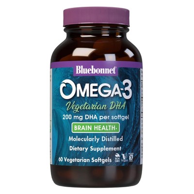 Bluebonnet Omega-3 DHA 200 мг 60 вегетарианских мягких капсул