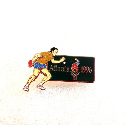 1996 ATLANTA Olympic Games Men's Table Tennis Ping Pong PIN w/HOLOGRAPHIC MARK