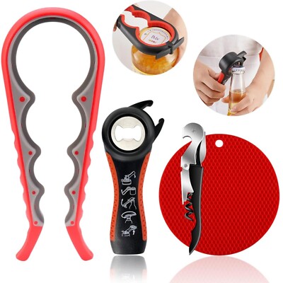 5 Pack Jar Opener for Seniors with Arthritis, Easy Twist Lid Opener Jar Opener