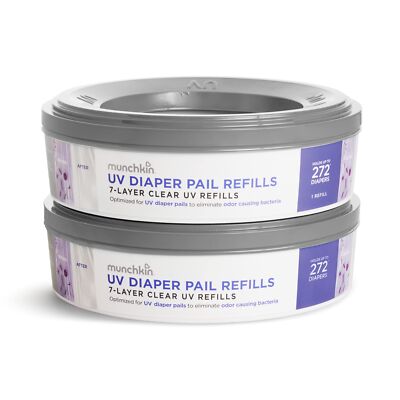 Munchkin® UV Diaper Pail Refill Rings, Holds up to 544 Newborn Diapers, 2 P